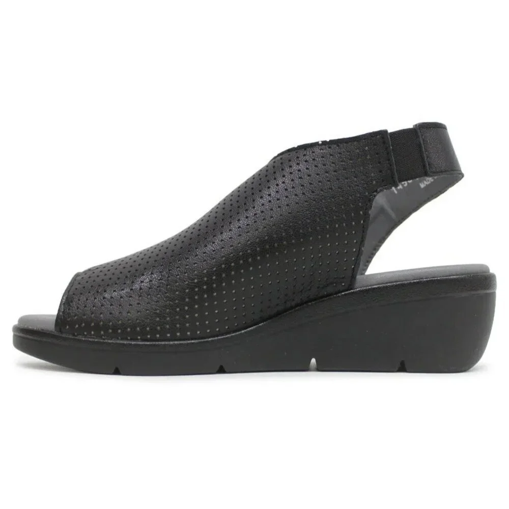 Fly London Women's Black Corners Sandal Peep Toe Size 36 US 5.5 - 6
